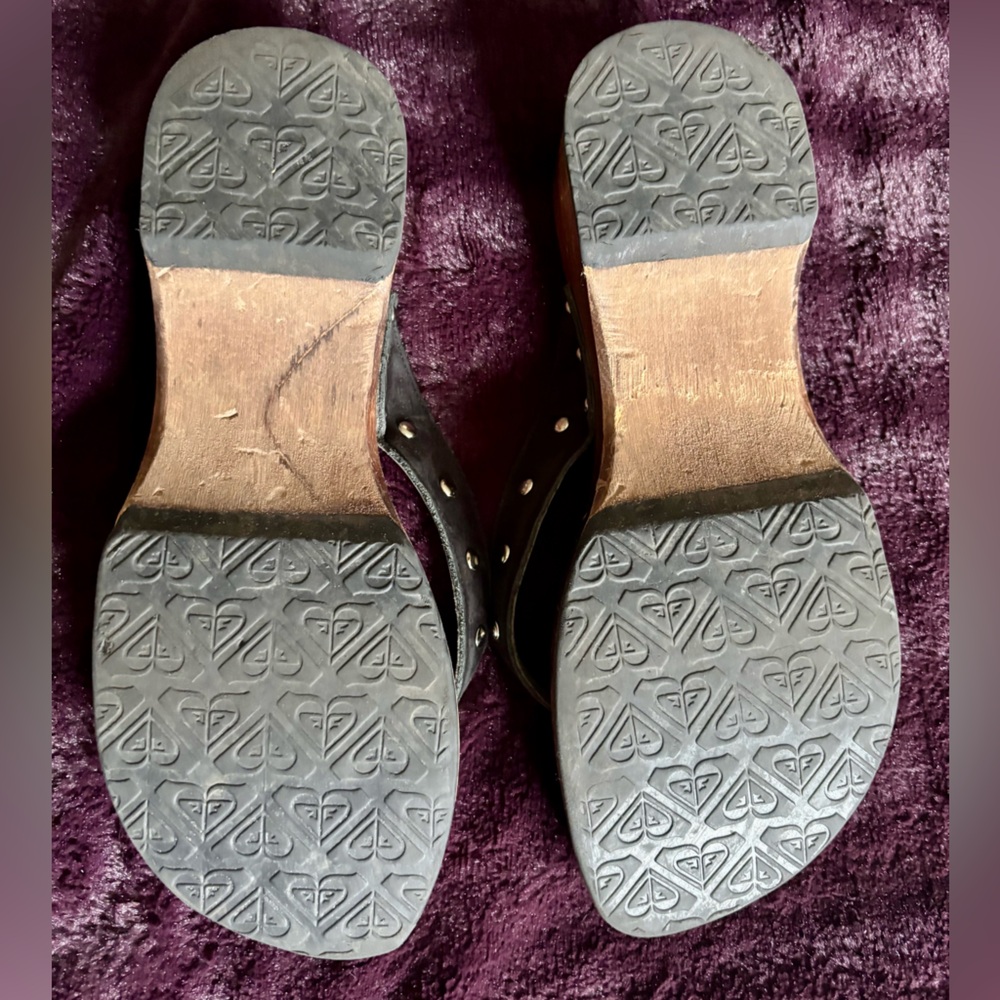 Roxy Quicksilver - Vintage (Y2K) Moonstone Black Studded Sandals - Size 9 - Picture 3 of 5